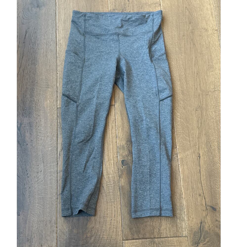Lululemon Speed Up High Waisted Crop Leggings 21" Gray Womens Size 6